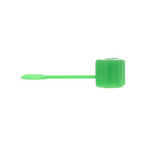 Male Luer Cap with Strap Green