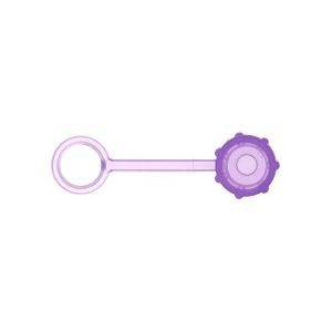 Male Luer Cap with Strap - Without Cone Purple
