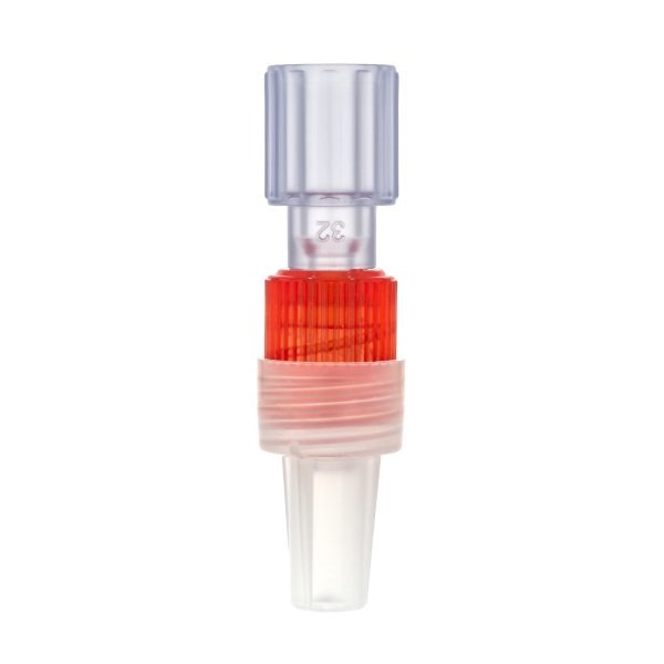 Rotating Male Luer Lock Connector Red with Cap