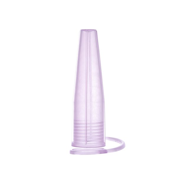 Cap with Strap for Tube Connector Purple